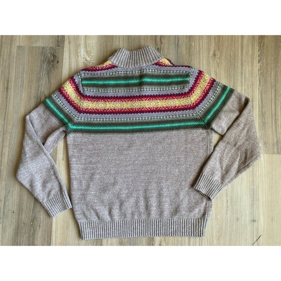 Vintage Lands End Lambs Wool Blend Cardigan Knit 1/4 zip Sweater Mens MEDIUM - Picture 5 of 9